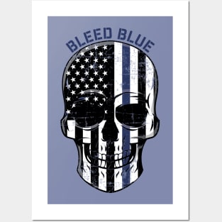 Bleed Blue for Police and Law Enforcement Officers Posters and Art